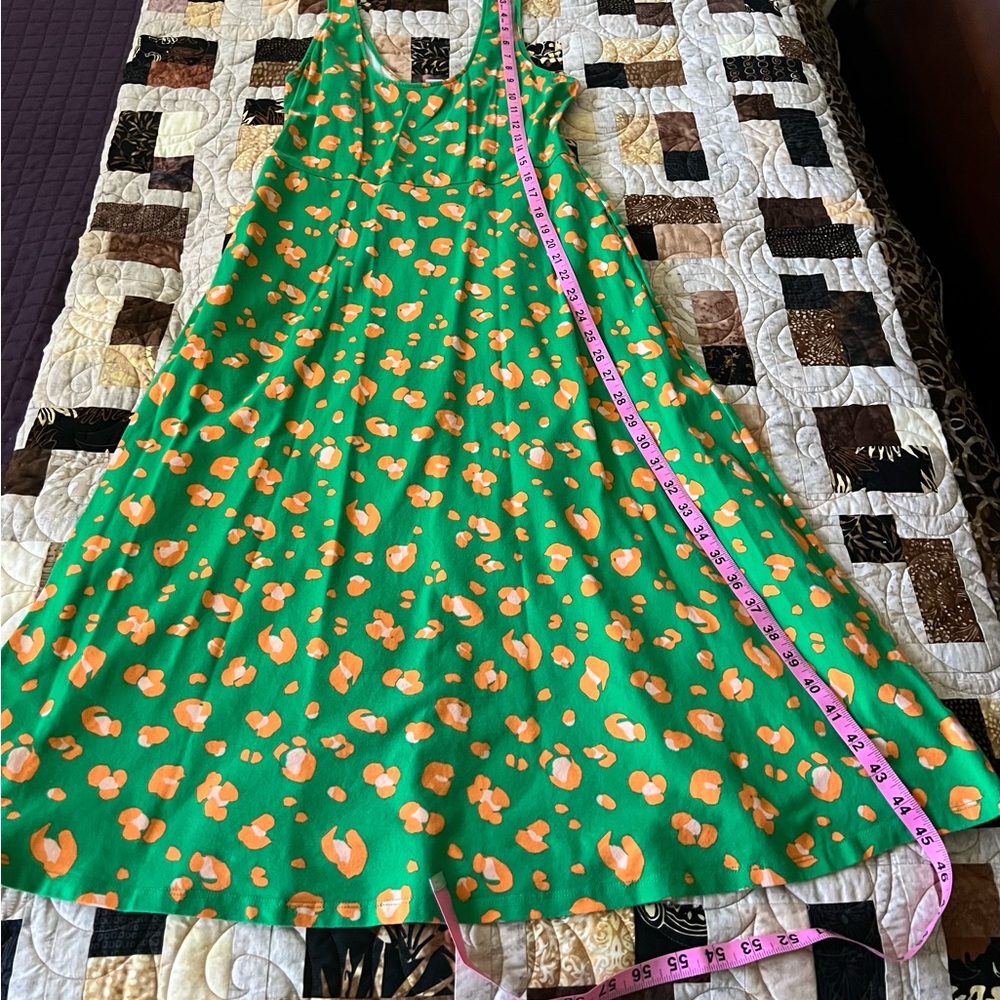 Tabitha Brown - Target Based Designer Green And Orange Floral Midi Dress